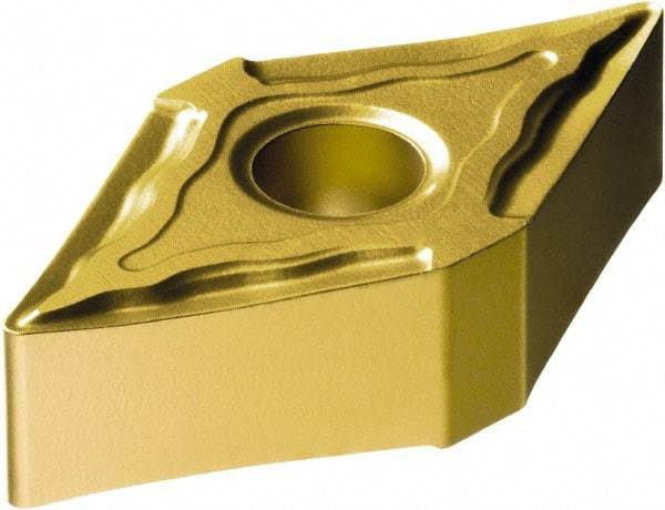Sandvik Coromant - DNMG331 MF Grade 235 Carbide Turning Insert - TiCN/TiN Finish, 55° Diamond, 3/8" Inscr Circle, 3/16" Thick, 1/64" Corner Radius - USA Tool & Supply