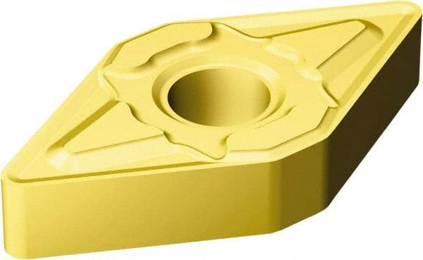 Sandvik Coromant - DNMG443 KM Grade 3005 Carbide Turning Insert - TiCN/AI2O3/TiN Finish, 55° Diamond, 1/2" Inscr Circle, 1/4" Thick, 3/64" Corner Radius - USA Tool & Supply