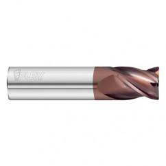 1/2 Dia. x 2-1/2 Overall Length 4-Flute .120 C/R Solid Carbide SE End Mill-Round Shank-Center Cut-FC20 - USA Tool & Supply