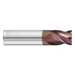 1/2 Dia. x 2-1/2 Overall Length 4-Flute .120 C/R Solid Carbide SE End Mill-Round Shank-Center Cut-FC20 - USA Tool & Supply