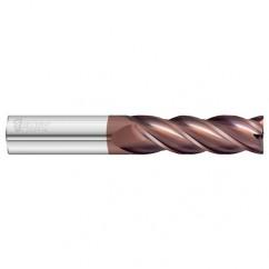 1/2 Dia. x 4 Overall Length 4-Flute .090 C/R Solid Carbide SE End Mill-Round Shank-Center Cut-FC20 - USA Tool & Supply