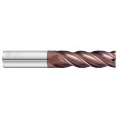 1/2 Dia. x 4 Overall Length 4-Flute .090 C/R Solid Carbide SE End Mill-Round Shank-Center Cut-FC20 - USA Tool & Supply