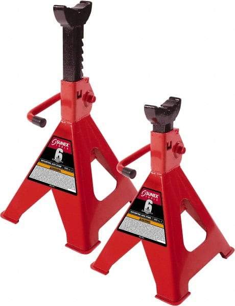 Sunex Tools - 6 Ton Load Capacity Ratcheting Jack Stand - 15-3/4 to 24" High, 11-1/2" Base Width - USA Tool & Supply
