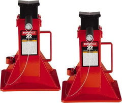 Sunex Tools - 22 Ton Load Capacity Ratcheting Jack Stand - 11-13/16 to 19-3/4" High, 10" Base Width, 2-5/16" Saddle Length x 3-1/2" Saddle Width - USA Tool & Supply