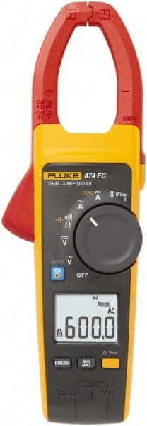 Fluke - 374 FC, CAT IV, CAT III, Digital True RMS Clamp Meter with 1.3386" Clamp On Jaws - USA Tool & Supply