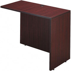 ALERA - Woodgrain Laminate Return/Bridge Shell Desk - 42" Wide x 23-5/8" Deep x 29-5/8" High, Mahogany - USA Tool & Supply