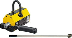 Mag-Mate - 800 Lb Load Capacity, Magnetic Lifter - 8-7/8" High x 3-5/8" Wide, 3" Head/Holder Diam, 2 Poles, For Use with Flat & Round Ferrous Metal - USA Tool & Supply