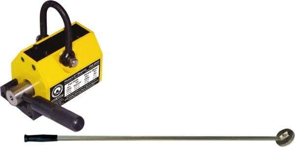Mag-Mate - 250 Lb Load Capacity, Magnetic Lifter - 6-5/8" High x 2-5/8" Wide, 2" Head/Holder Diam, 2 Poles, For Use with Flat & Round Ferrous Metal - USA Tool & Supply