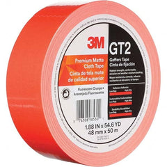 3M - 50m x 48mm x 11 mil Fluorescent Orange Cotton Cloth Gaffers Tape - USA Tool & Supply