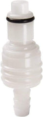 Parker - 1/8" Nominal Flow, 1/4" ID, Hose Barb Valved Inline Coupling Insert - 120 Max psi, -40 to 180°F, Acetal Copolymer/Stainless Steel Coupling, Nitrile O-Ring - USA Tool & Supply