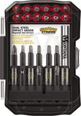 Montana - 26 Piece, Power Driving Set - 0.05 to 1/4" Hex, #1, #2, 1/4" Drive - USA Tool & Supply