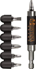 Montana - 8 Piece, Compact Screw Guide - 0.05 to 1/4" Hex, #2, 1/4" Drive - USA Tool & Supply