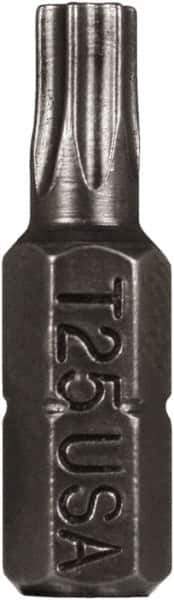 Montana - T25 Torx Bit - 1/4" Hex Drive, 1" OAL - USA Tool & Supply