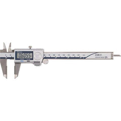 Mitutoyo - 0 to 6" Range 0.01mm Resolution, Electronic Caliper - Steel with 40mm Carbide-Tipped Jaws, 0.001" Accuracy - USA Tool & Supply