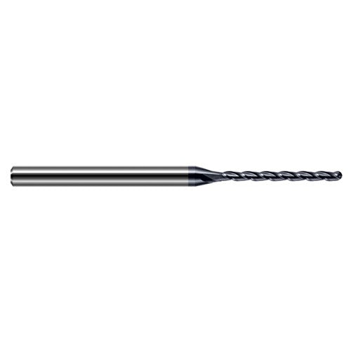 ‎0.03″ Dia. × 1/8″ Shank × 1/4″ DOC × 2-1/2″ OAL, Carbide AlTiN, Long , 3 Flute, Ballnose End Mill - Exact Industrial Supply
