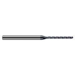 ‎1/64″ Dia. × 1/8″ Shank × 5/64″ DOC × 2-1/2″ OAL, Carbide AlTiN, Long , 3 Flute, Ballnose End Mill