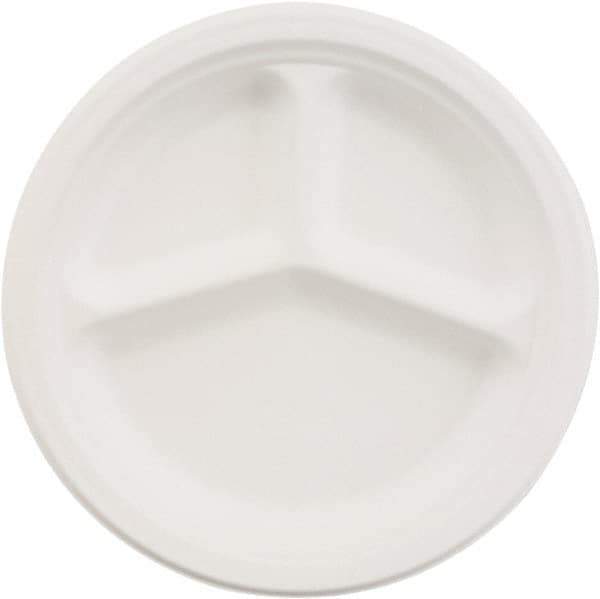 Chinet - Chinet 10-1/4" 3 Compartment Paper Plate - White - USA Tool & Supply