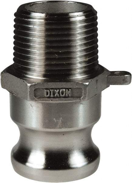 Dixon Valve & Coupling - 1" Stainless Steel Cam & Groove Suction & Discharge Hose Male Adapter Male NPT Thread - Part F, 1" Thread, 250 Max psi - USA Tool & Supply