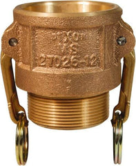 Dixon Valve & Coupling - 4" Brass Cam & Groove Suction & Discharge Hose Female Coupler Male NPT Thread - Part B, 4" Thread, 100 Max psi - USA Tool & Supply