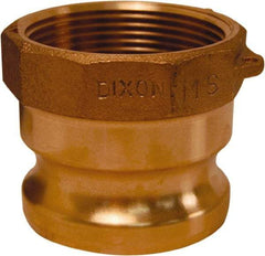 Dixon Valve & Coupling - 2-1/2" Brass Cam & Groove Suction & Discharge Hose Male Adapter Female NPT Thread - Part A, 2-1/2" Thread, 150 Max psi - USA Tool & Supply