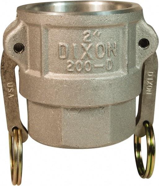 Dixon Valve & Coupling - 4" Aluminum Cam & Groove Suction & Discharge Hose Female Coupler Female NPT Thread - Part D, 4" Thread, 100 Max psi - USA Tool & Supply