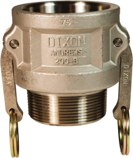 Dixon Valve & Coupling - 6" Stainless Steel Cam & Groove Suction & Discharge Hose Female Coupler Male NPT Thread - Part B, 6" Thread, 75 Max psi - USA Tool & Supply