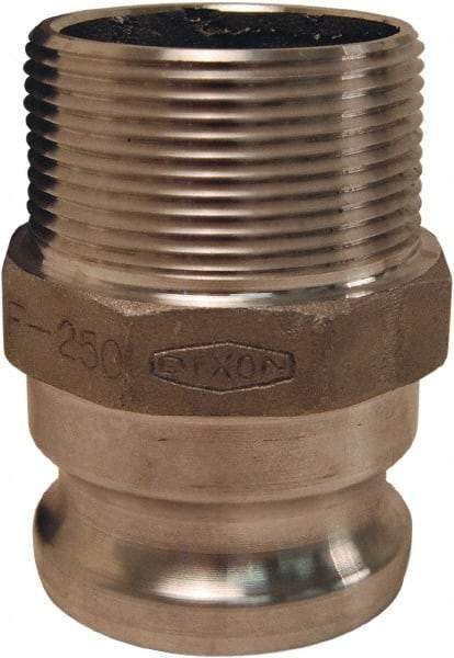 Dixon Valve & Coupling - 4" Aluminum Cam & Groove Suction & Discharge Hose Male Adapter Male NPT Thread - Part F, 4" Thread, 100 Max psi - USA Tool & Supply