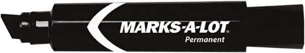 Marks-A-Lot - Black Permanent Marker - Chisel Tip, AP Nontoxic Ink - USA Tool & Supply