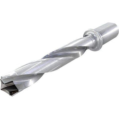 Iscar - 1.339 to 1-3/8" Diam, 3xD, 4" Max Drill Depth, 1-1/4" Shank Diam, 8.56" OAL, Replaceable Tip Drill - HFP-IQ Insert, 34 Seat Size, DFN Toolholder, Series ChamIOdrill - USA Tool & Supply