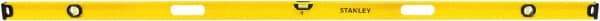 Stanley - Magnetic 78" Long 3 Vial I-Beam Level - Aluminum, Yellow, 1 Level & 2 Plumb Vials - USA Tool & Supply