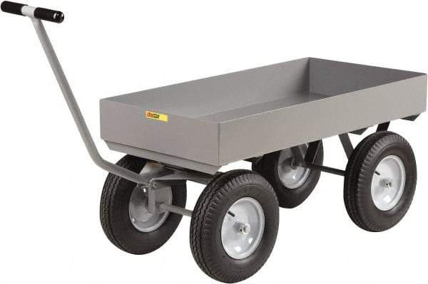 Little Giant - 3,000 Lb Capacity Steel Wagon Truck - Steel Deck, 24" OAW, 48" Platform Length x 18-1/2" Platform Height, Pneumatic Casters - USA Tool & Supply