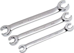 Crescent - 3 Piece, 3/8" x 7/16" to 5/8" x 11/16", Flare Nut Wrench Set - Inch Measurement Standard, Full Polish Chrome Finish - USA Tool & Supply