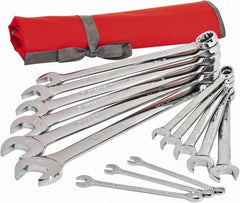 Crescent - 14 Piece, 3/8" to 1-1/4", 12 Point Combination Wrench Set - Inch Measurement Standard, Full Polish Chrome Finish - USA Tool & Supply