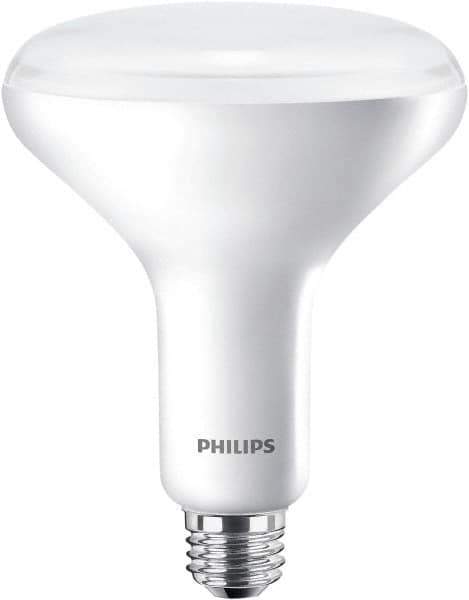 Philips - 9 Watt LED Flood/Spot Medium Screw Lamp - 2,700°K Color Temp, 650 Lumens, 120 Volts, Dimmable, Shatter Resistant, BR40, 25,000 hr Avg Life - USA Tool & Supply