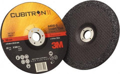 3M - 36 Grit, 7" Wheel Diam, 1/4" Wheel Thickness, 7/8" Arbor Hole, Type 27 Depressed Center Wheel - Coarse Grade, Ceramic, Resinoid Bond, Q Hardness, 8,500 Max RPM, Compatible with Angle Grinder - USA Tool & Supply