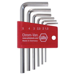 6PC SET MM HEX L-KEY SHORT ARM NICKE - USA Tool & Supply