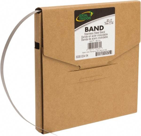 IDEAL TRIDON - Stainless Steel Banding Strap Roll - 1/4" Wide x 0.02" Thick - USA Tool & Supply