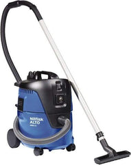 Nilfisk - 5 Gal Plastic Tank, Electric Powered Wet/Dry Vacuum - 1.34 Peak hp, 120 Volt, 8.3 Amps, 11-1/2' Hose Fitting, Washable Wet/Dry, Accessories Included - USA Tool & Supply