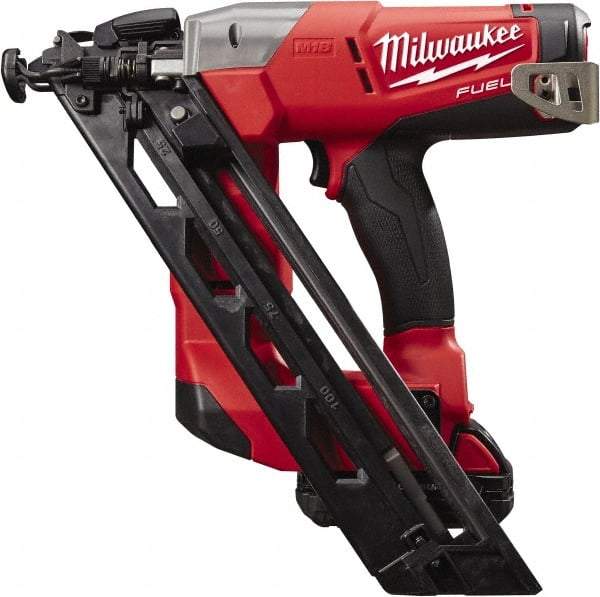 Milwaukee Tool - Cordless Finish Nailer Kit - 15 Gauge Nail Diam, 1-1/4 to 2-1/2" Long Nail, Lithium-Ion Batteries Included - USA Tool & Supply