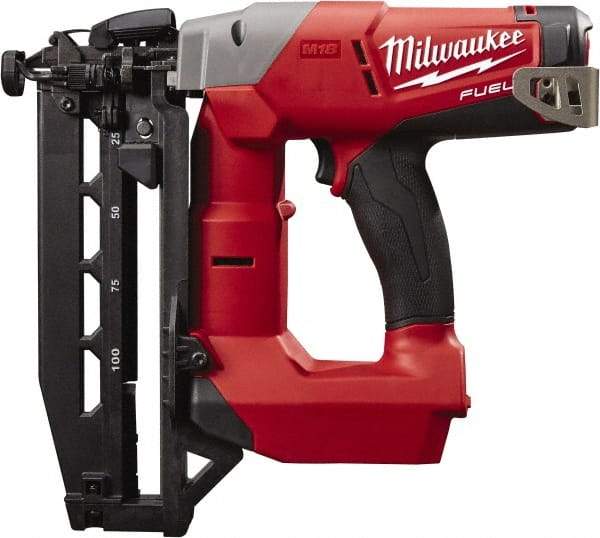 Milwaukee Tool - Cordless Finish Nailer - 16 Gauge Nail Diam, 3/4 to 2-1/2" Long Nail, Batteries Not Included - USA Tool & Supply