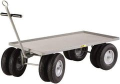 Little Giant - 3,000 Lb Capacity Steel 8 Wheeler Wagon Truck - Steel Deck, 36" OAW, 72" Platform Length x 18-1/4" Platform Height, Pneumatic Casters - USA Tool & Supply