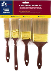 Premier Paint Roller - 1, 1-1/2, 2 & 3" Flat Polyester General Purpose Paint Brush Set - 2, 2-1/4, 2-3/4 & 2-7/8" Bristle Length, 4, 5, 6 & 6-1/2" Plastic Beavertail Handle - USA Tool & Supply