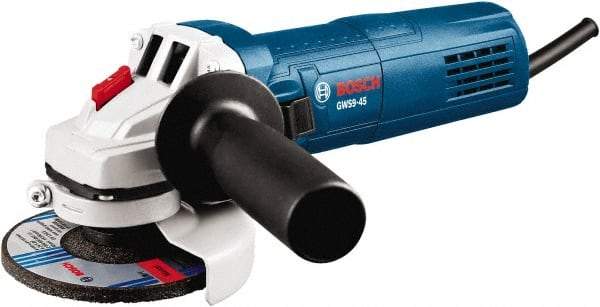 Bosch - 4-1/2" Wheel Diam, 11,000 RPM, Corded Angle & Disc Grinder - 5/8-11 Spindle, 120 Volts, 8.8 Amps - USA Tool & Supply