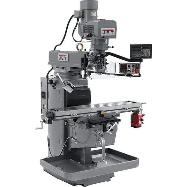 Jet - 10" Table Width x 50" Table Length, Electronic Variable Speed Control, 3 Phase Knee Milling Machine - 3 hp - USA Tool & Supply