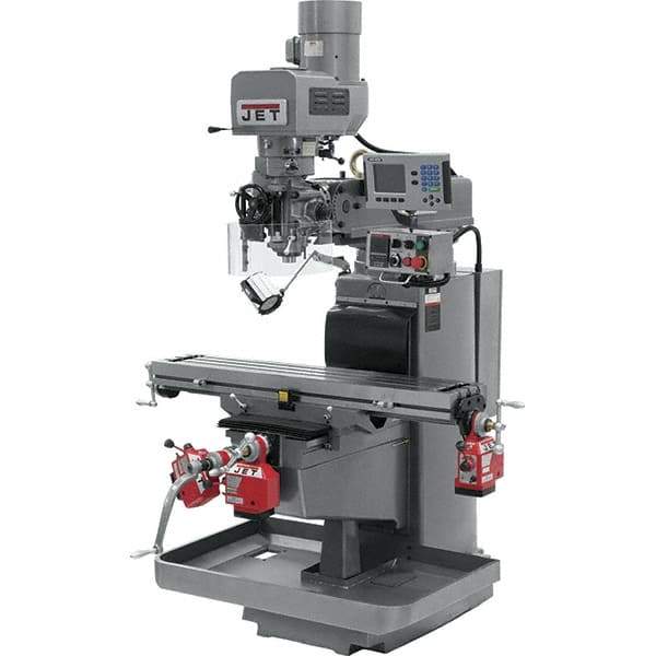 Jet - 10" Table Width x 50" Table Length, Electronic Variable Speed Control, 3 Phase Knee Milling Machine - 3 hp - USA Tool & Supply