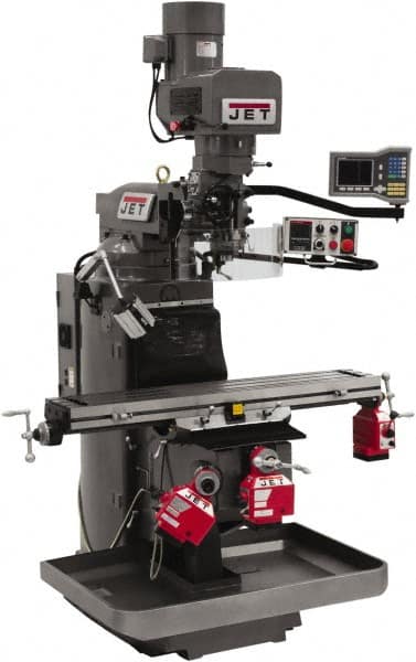 Jet - 9 x 49" 3 hp 230V Electronic Variable Speed Control 3 Phase Knee Milling Machine - USA Tool & Supply