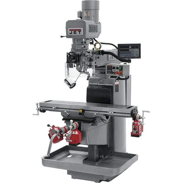 Jet - 10" Table Width x 50" Table Length, Electronic Variable Speed Control, 3 Phase Knee Milling Machine - 3 hp - USA Tool & Supply