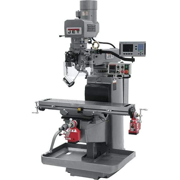 Jet - 10" Table Width x 50" Table Length, Electronic Variable Speed Control, 3 Phase Knee Milling Machine - 3 hp - USA Tool & Supply