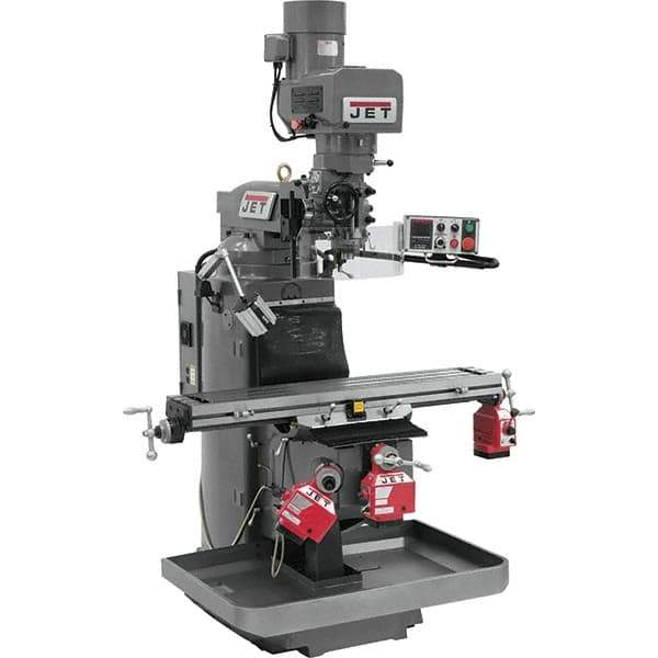 Jet - 9" Table Width x 49" Table Length, Electronic Variable Speed Control, 3 Phase Knee Milling Machine - 3 hp - USA Tool & Supply