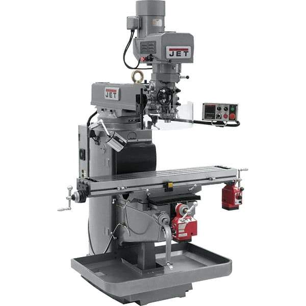 Jet - 10" Table Width x 50" Table Length, Electronic Variable Speed Control, 3 Phase Knee Milling Machine - 3 hp - USA Tool & Supply